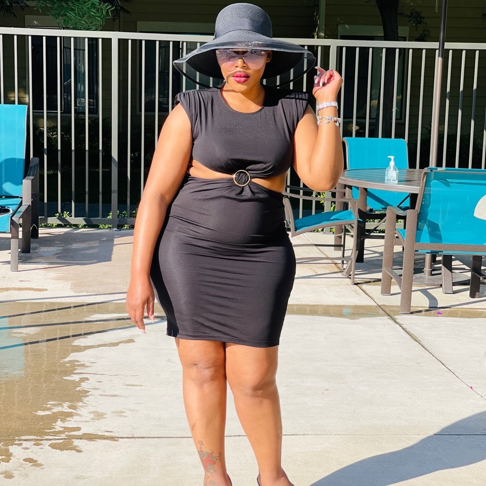 Black cut out dress